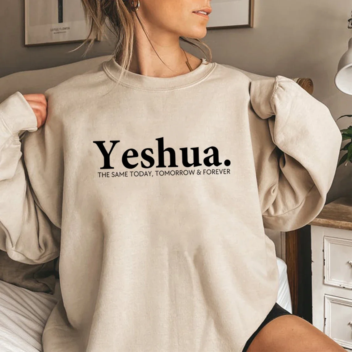 

Винтажный Свитшот Yeshua Christian, христианская одежда, верный подарок, Женская поклоняющая толстовка, христианская толстовка, пуловеры с Иисусом, Топ