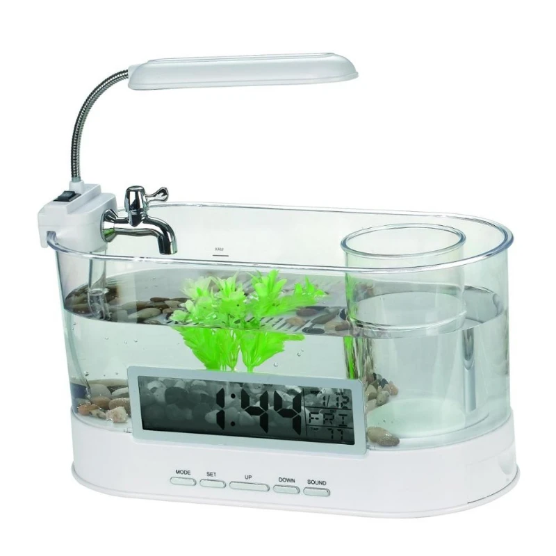 

Aquarium LED Clock Light desktop calendar usb fish tank