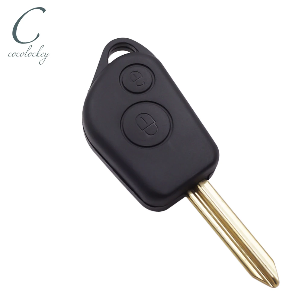 Фото Cocolockey 2-кнопочный чехол для дистанционного ключа автомобиля, подходит для Citroen Picasso Saxo Berlino Xsara, пустые ключи, необрезанная система автомобильного замка SX9 №1