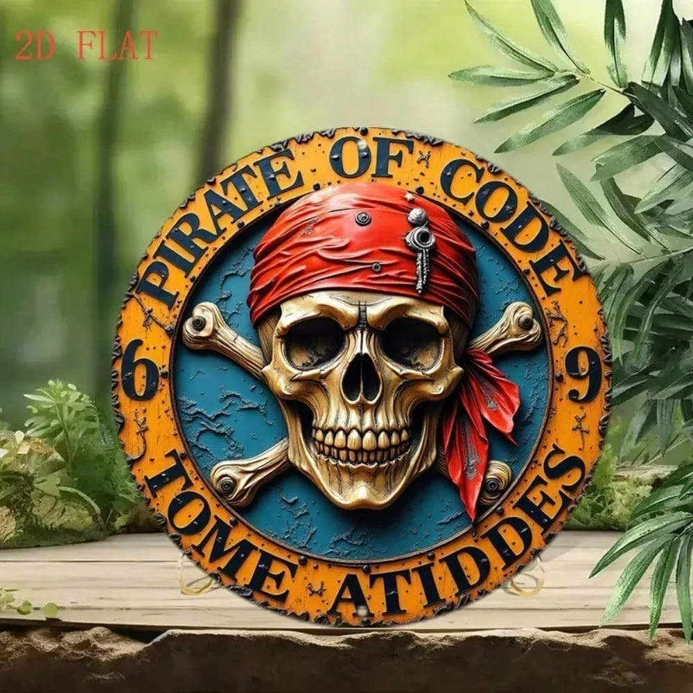 

Винтажная металлическая табличка «Ай-ай, Пират!»