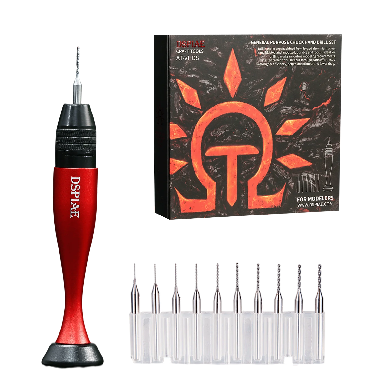 

DSPIAE Ручка для сверла AT-VHDS черная/красная для бит 0,3-1,2 мм