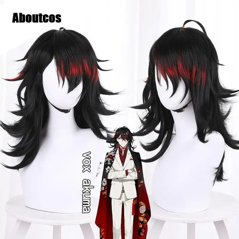 

VTuber Hololive Vox Akuma косплей парик черный смешанный красный термостойкие синтетические волосы для реальных
