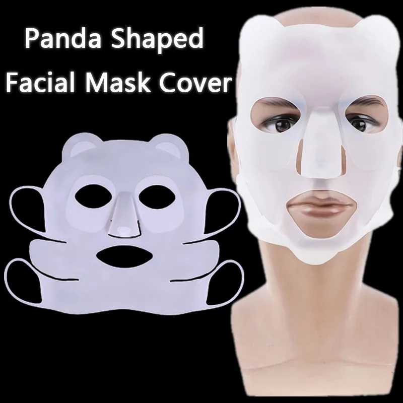 

1PC Panda Shaped Facial Mask Cover Silicone Reusable Ear Hanging Anti Drop Moisturizing Anti-evaporation Facial Mask Fixing Aids