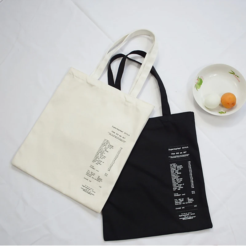 

Canvas Tote Bag Simple Casual Eco Shopping Bags Shoulder Bags Reusable Women Beach Handbags Shopper Bag Big Capacity Bag