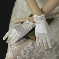 stylish pearl spandex thin gloves for women luxury sunscreen womens gloves mesh white red bride weding gloves