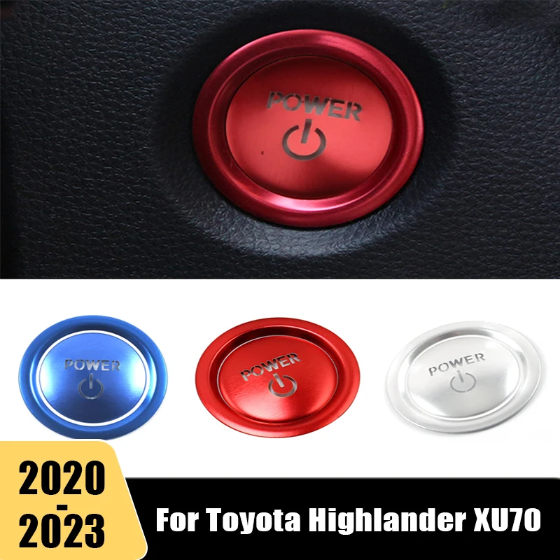 

Car Engine Ignition Start Stop Push Button Cover Trim Stickers Accessories For Toyota Highlander Kluger XU70 2020 2021 2022 2023