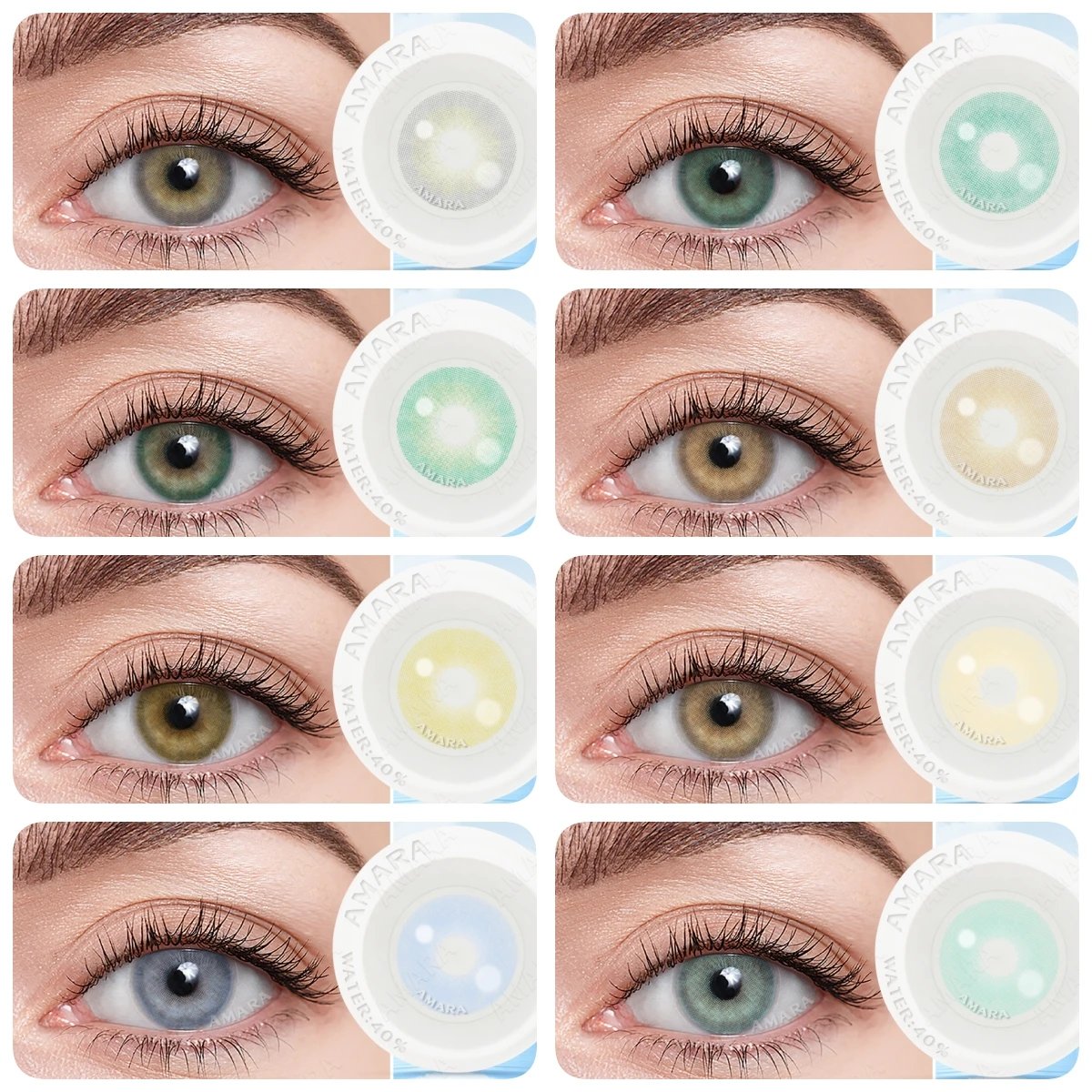 

Чехол для контактных линз AMARA, контейнер для красоты, круглые линзы, контактные линзы для глаз, цветные линзы для Pupilentes De Color Para Ojos