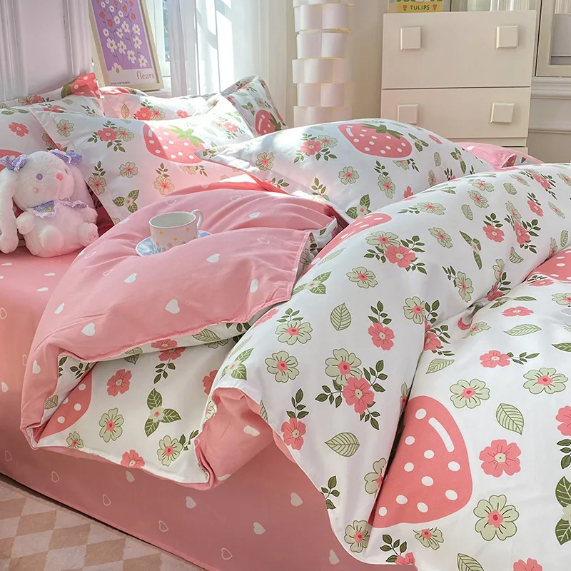 

Washed cotton Linen Bedding Set Double Sheet Soft 3/4pcs Bed Sheet Set Duvet Cover Queen King Size Comforter Sets For Child
