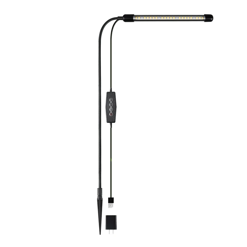 For Indoor Plants Growing, 6000k Full Spectrum Gooseneck Plant Lamp For Seedings Succulents Plants Us Plug