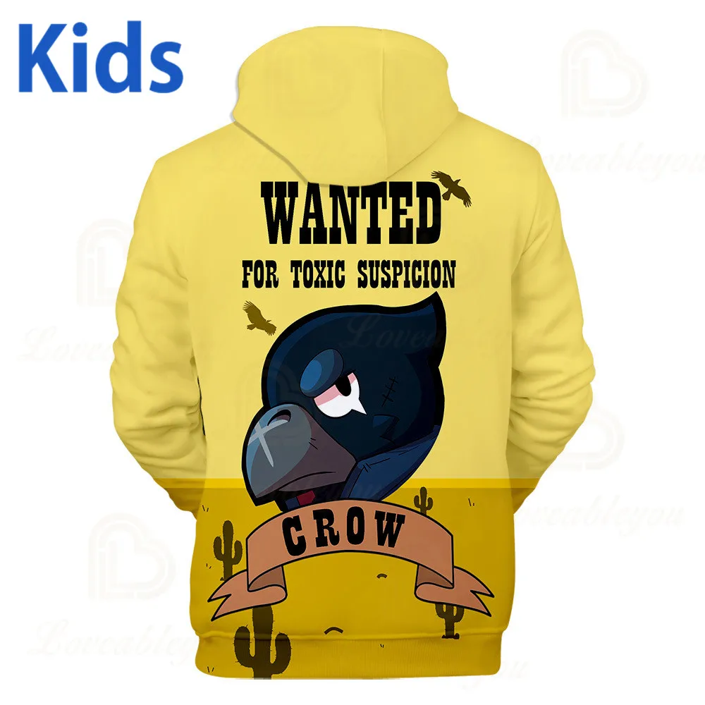 Лидер продаж детские толстовки с капюшоном свитшот 3D принтом в виде вороны Леон