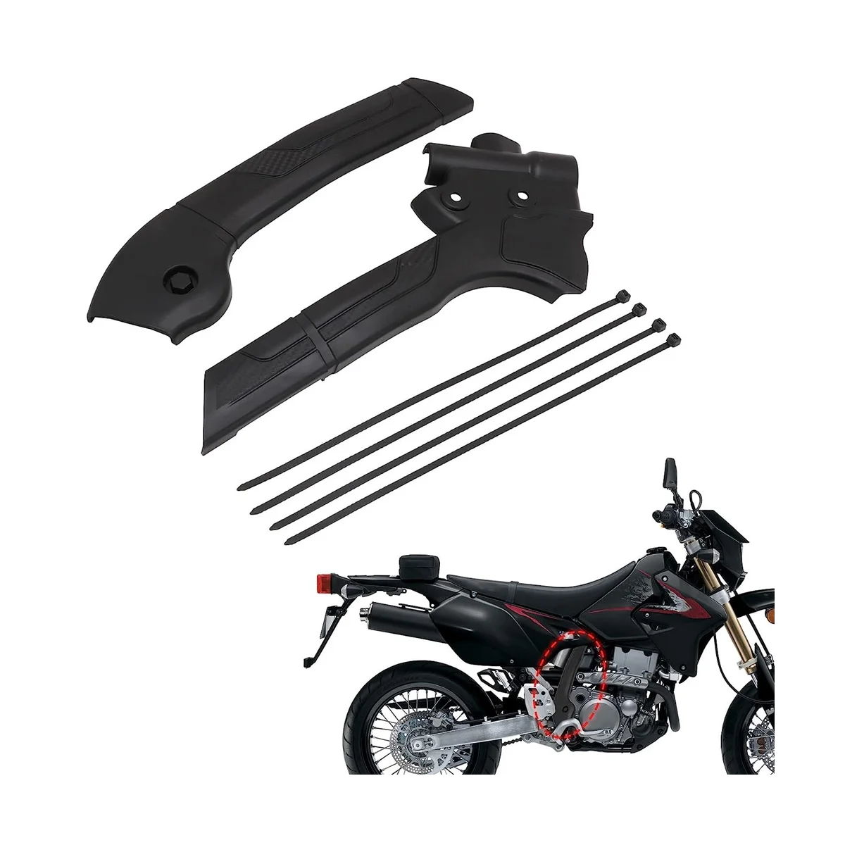 Защитная крышка рамы мотоцикла для DRZ400 DRZ400S DRZ400SM DRZ 400 400S 400SM Черная