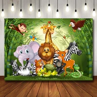 bonvvie jungle safari birthday photography backdrop tropical forest wild animal party newborn baby shower photocall background
