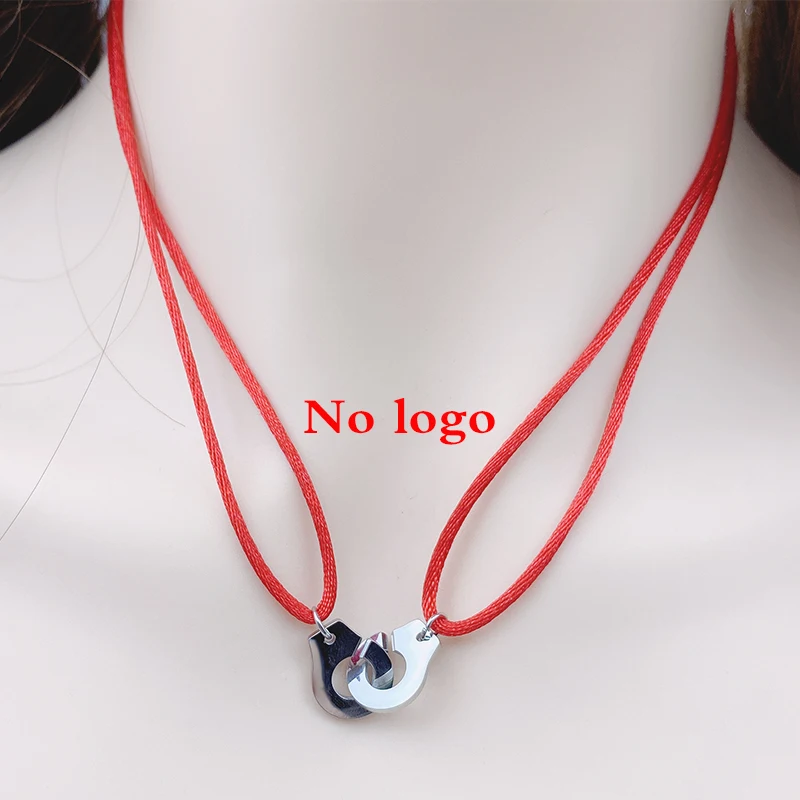 

High Quality Stainless Steel Handcuff Necklace Les Menottes Pendant Adjustable Rope For Men Women France Bijoux Collier