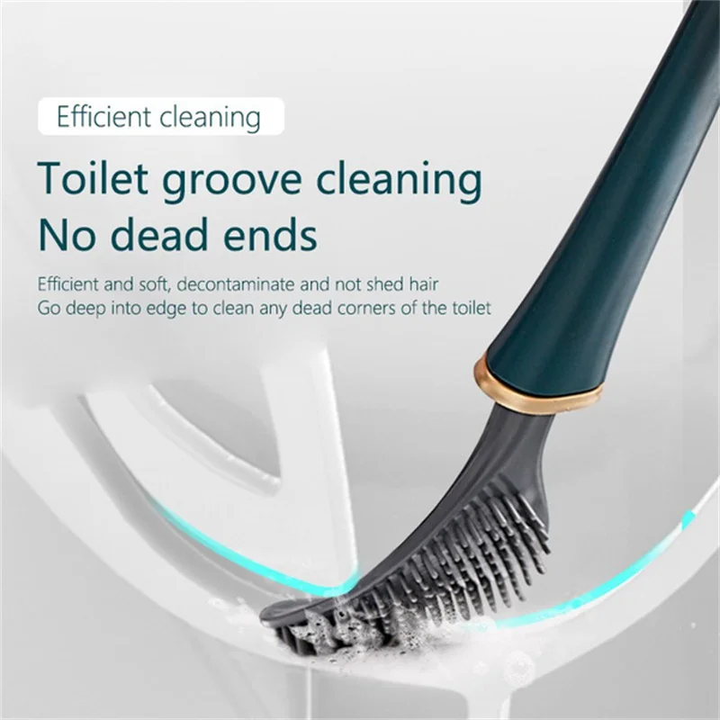 Силиконовая щетка для унитаза гибкая головка туалета автоматическое открытие