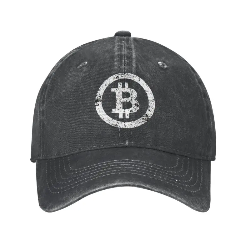 

Punk Cotton Bitcoin Symbol Baseball Cap for Men Women Breathable Crypto Currency Traders Vintage BTC Geek Dad Hat Outdoor