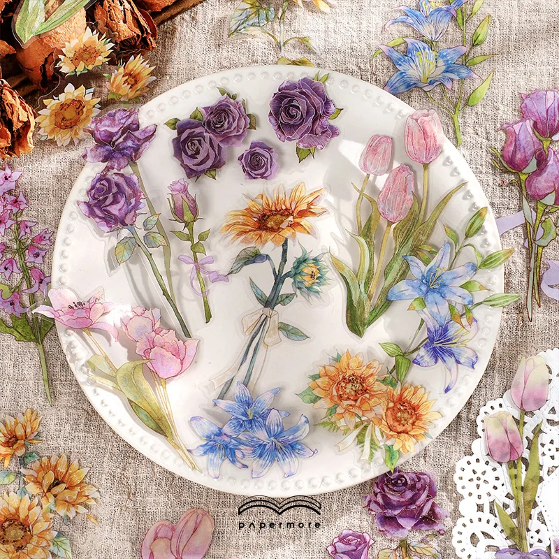 

10 цветов освежающих растений, стикеры для украшения, стикеры, ярлык, офисные принадлежности, ботанические Стикеры