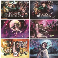 demon slayer theme party birthday background cloth children home decor baby shower party supplies shooting photo background