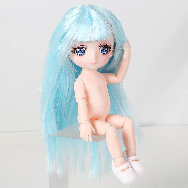 

Мини 16 см Милая Аниме кукла игрушка фиолетовые глаза 1/8 Bjd двухмерный комический лицо дети одеваются игрушки аксессуары