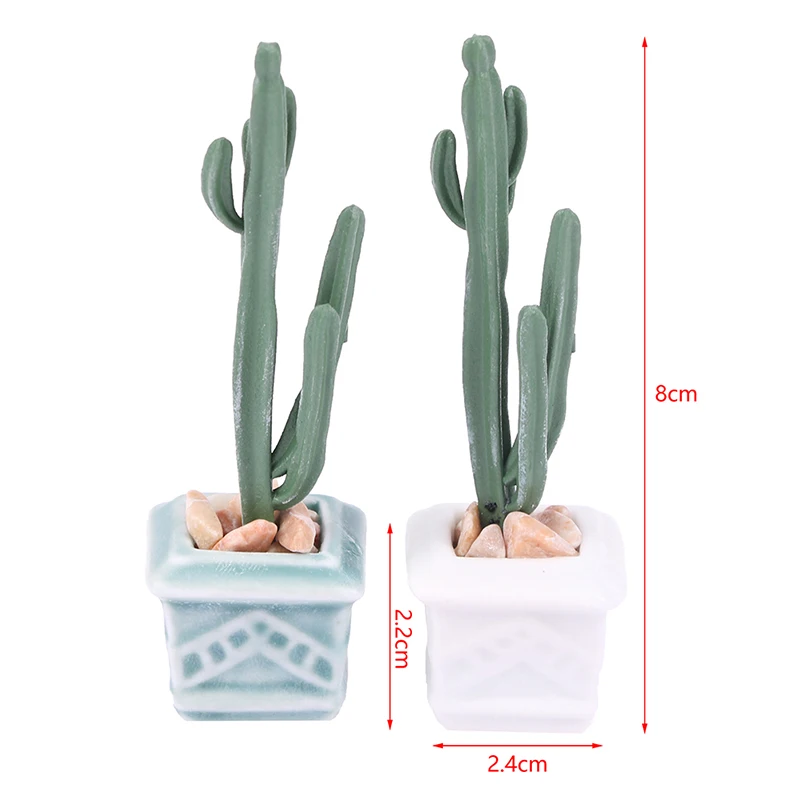 

1:12 Mini Simulation Model Cactus Potted Plant Toy Dollhouse Garden Balcony DIY Scene Decoration Accessories