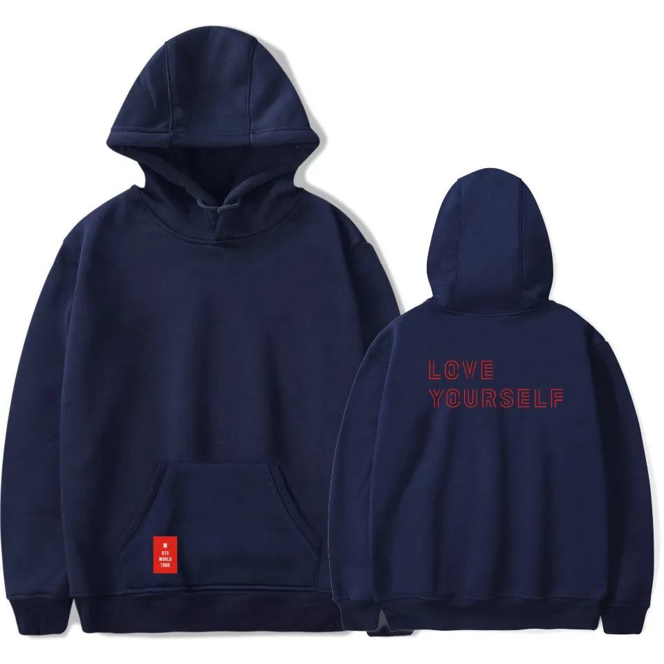 Толстовка с капюшоном и длинным рукавом принтом Love Yourself |