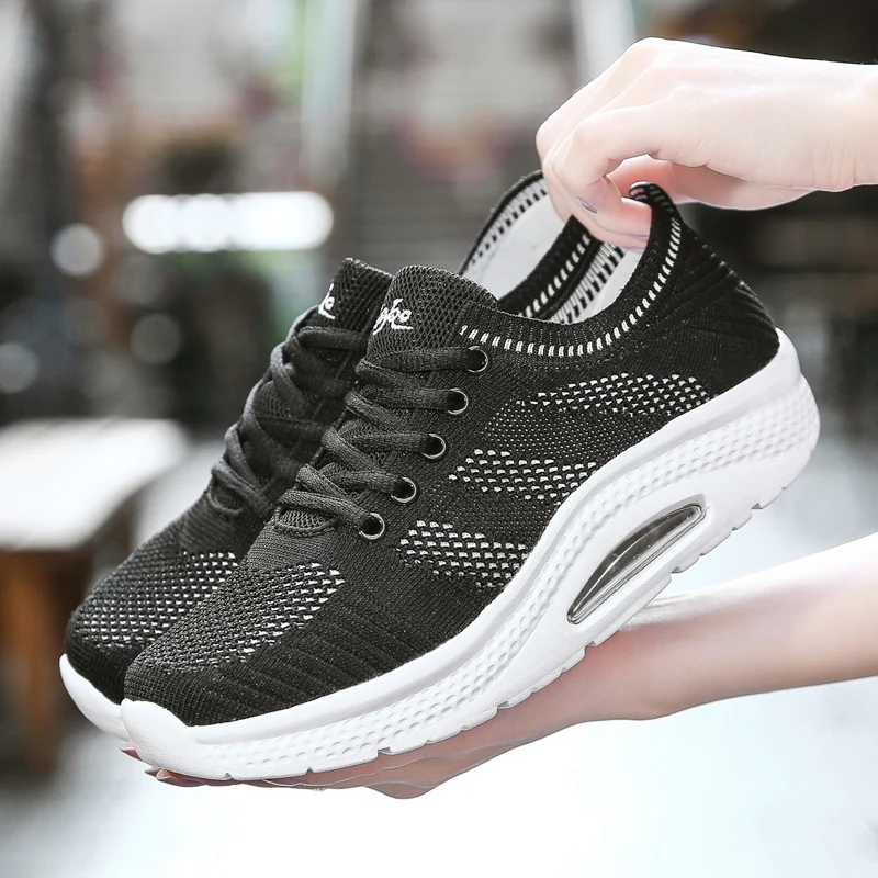 Casual Sneakers Comfortable Women's Tennis Shoes Breathable Training Footwear Air Cushion Female Outdoor Sports Shoes Platform