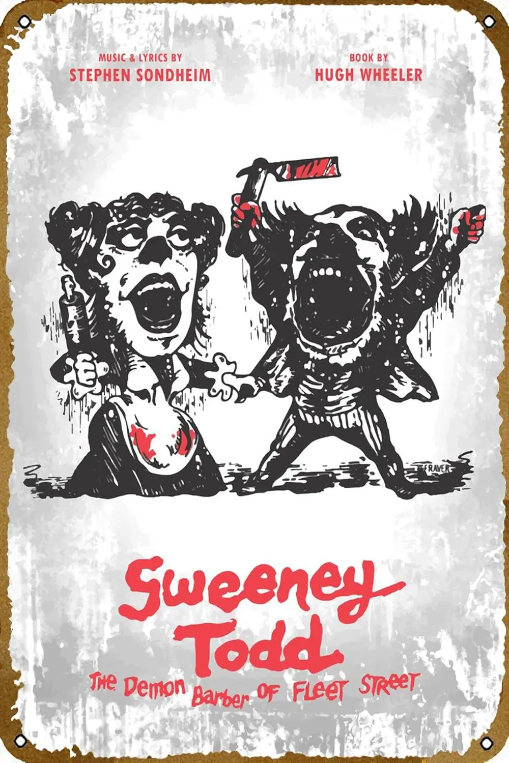 Музыкальная табличка Sweeney Todd постер металлическая жестяная вывеска 8 x 12 дюймов