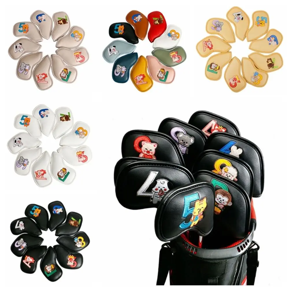 

9Pcs Portable PU Golf Club Iron Head Protector Golf Accessories