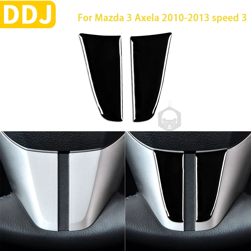 

For Mazda 3 Axela 2010-2013 Speed 3 Accessories Car Plastic Black Interior Steering Wheel Chin Trim Sticker Decoration