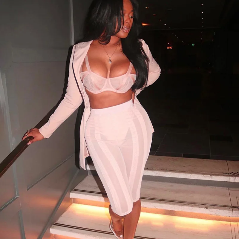 

Women Summer Sexy Perspective Mesh Shorts New High Waist Hip Lift Slim Club Party Wear Skinny Trousers leggins