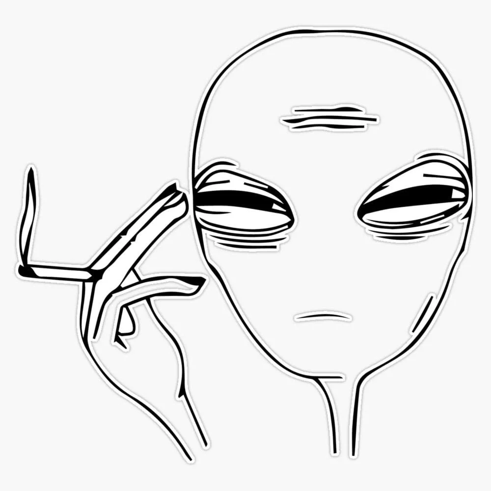 

For EMC Graphics Smoking Alien Vinyl Waterproof Sticker Decal Car Laptop Wall Window Bumper