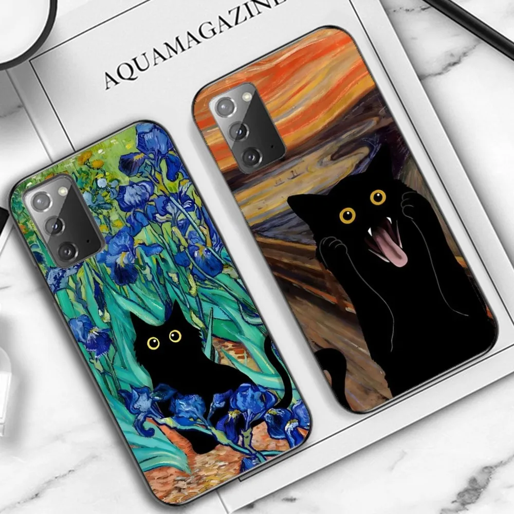 

Black Cat Cartoon Cute Phone Case For Samsung Note 8 9 10 20 Pro Plus Lite M 10 11 20 30 21 31 51 A 21 22 42 02 03
