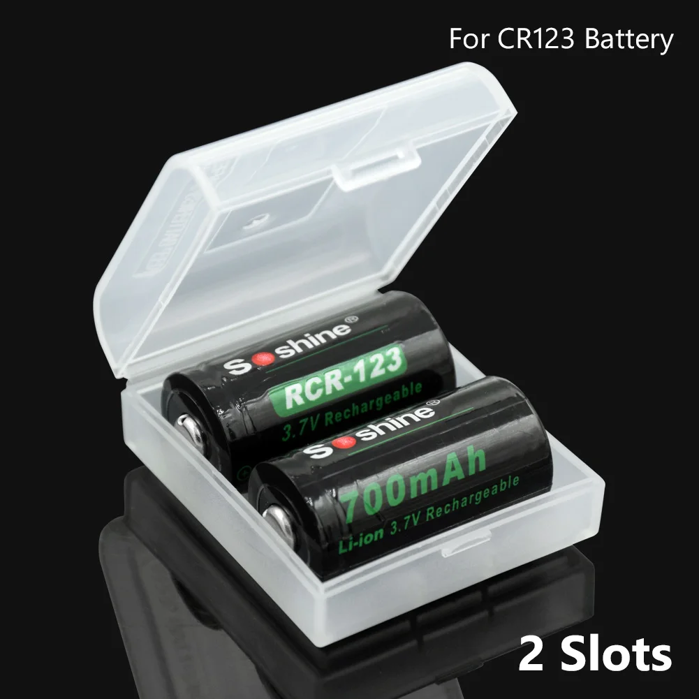 

1 2 Slots Plastic Battery Case For CR123 18350 6F22 26650 Battery Holder Storage Box Battery Container Clear Organizer Case