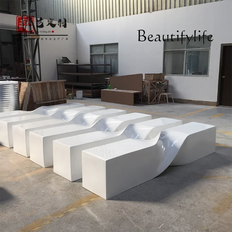 Торговый центр сидение для отдыха FRP белый спиральный стул креативная уличная