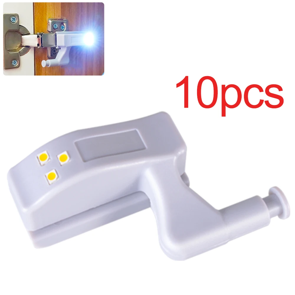 

10pcs Universal LED Inner Hinge Lamp Cabinet Induction Lights Wardrobe Cupboard Sensor Lights Bedroom Kitchen Closet Night Lamp