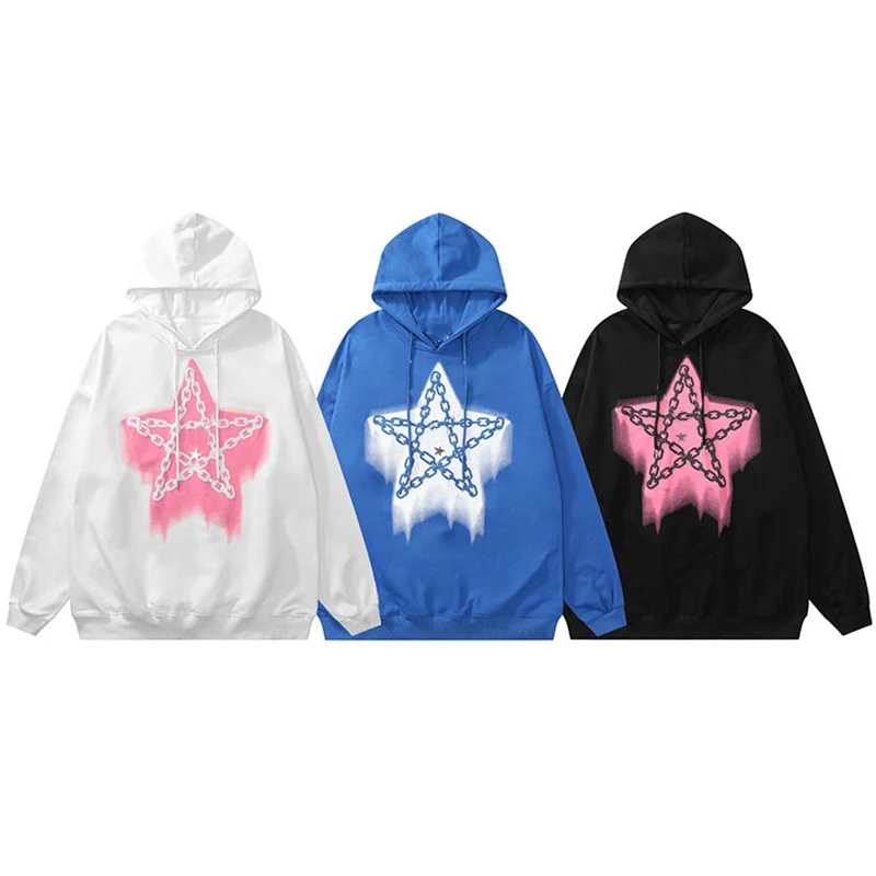 

y2k clothes Sweatshirts hoodie Female clothing Korean Cute Star Long Sleeve Pullover autumn/winter jacket streetwear Female Top
