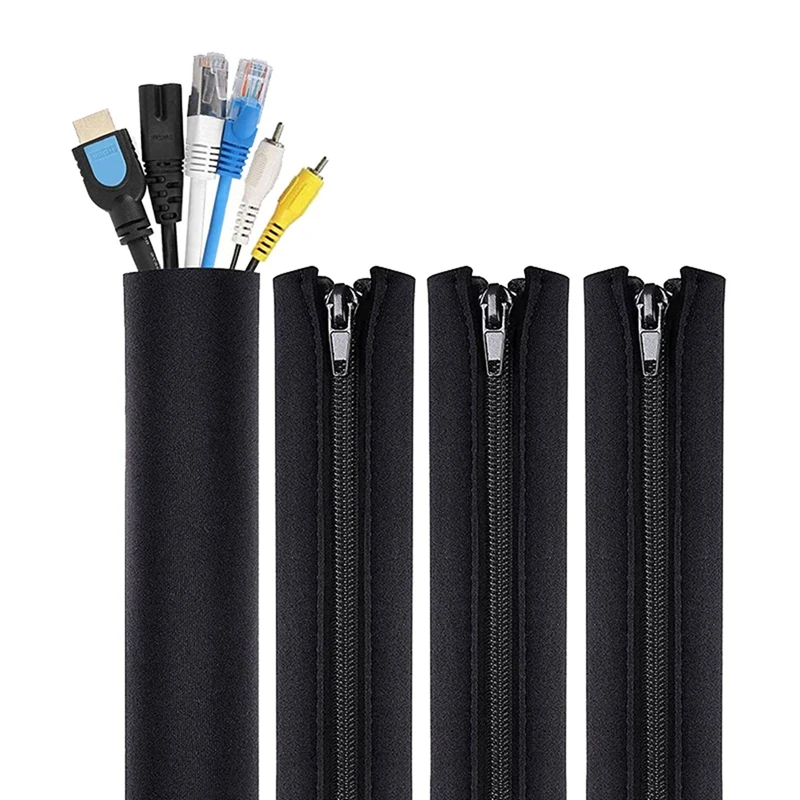 

8 Pack Cable Tidy Tube For TV Computer Home Entertainment,Cable Management Zipper Sleeve Cable Organisers Sleeve