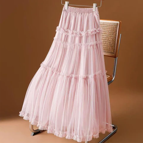 Женская юбка в складку SURMIITRO, элегантная однотонная трапециевидная юбка в стиле пэчворк с высокой талией, весна-лето 2024