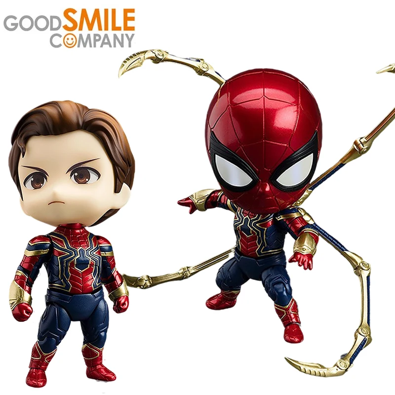 

10Cm Original Good Smile Gsc Nendoroid 1037 The Avengers Spiderman Q Version Collectible Action Figure Model Toys Holiday Gift