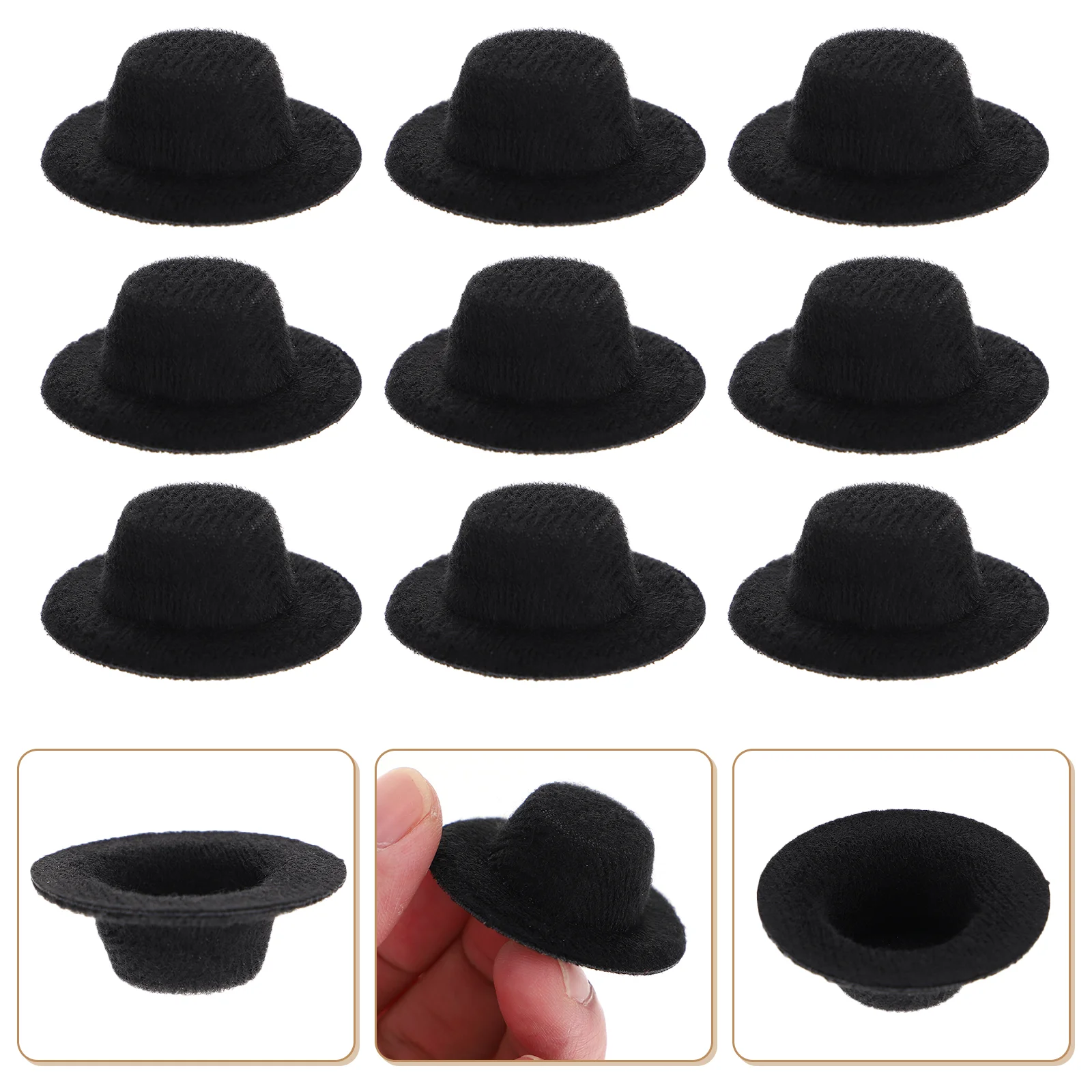 

Hats Mini Hat Dollminiature Formaldiy Black Crafts Tiny Small Craft Party Caps Accessories Cowboy Magician Decoration Ornaments