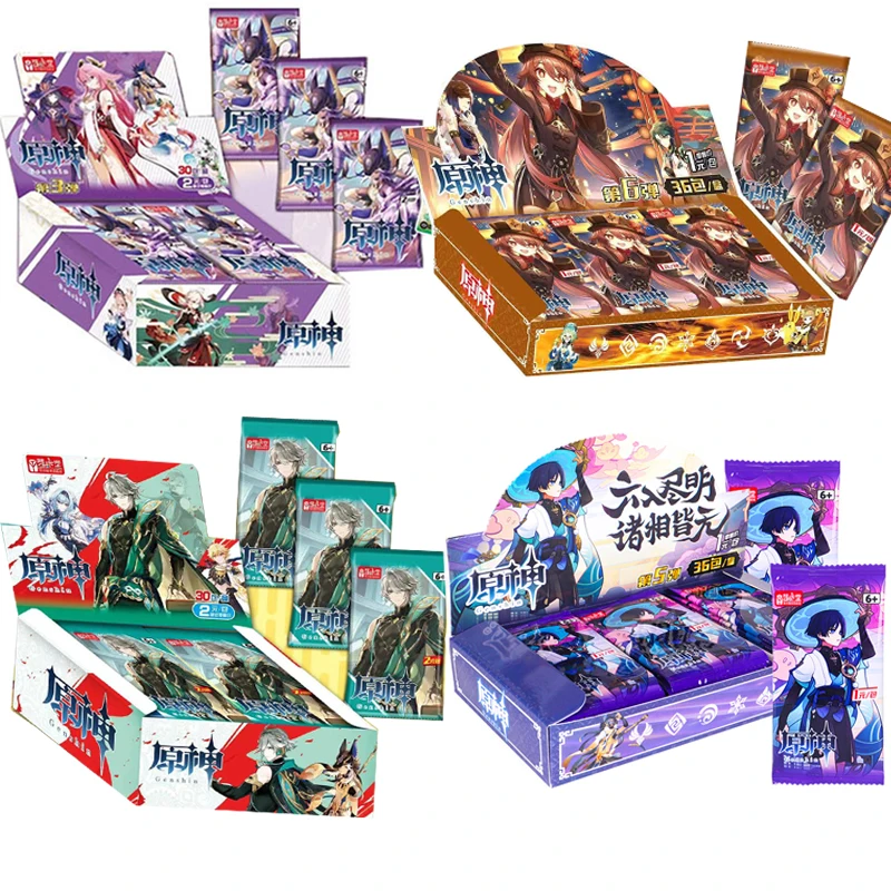 

Игра Аниме Genshin коллекция карт ударопрочное видение Lnazuma Ganyu Keqing буквы карты настольные игрушки детские подарки