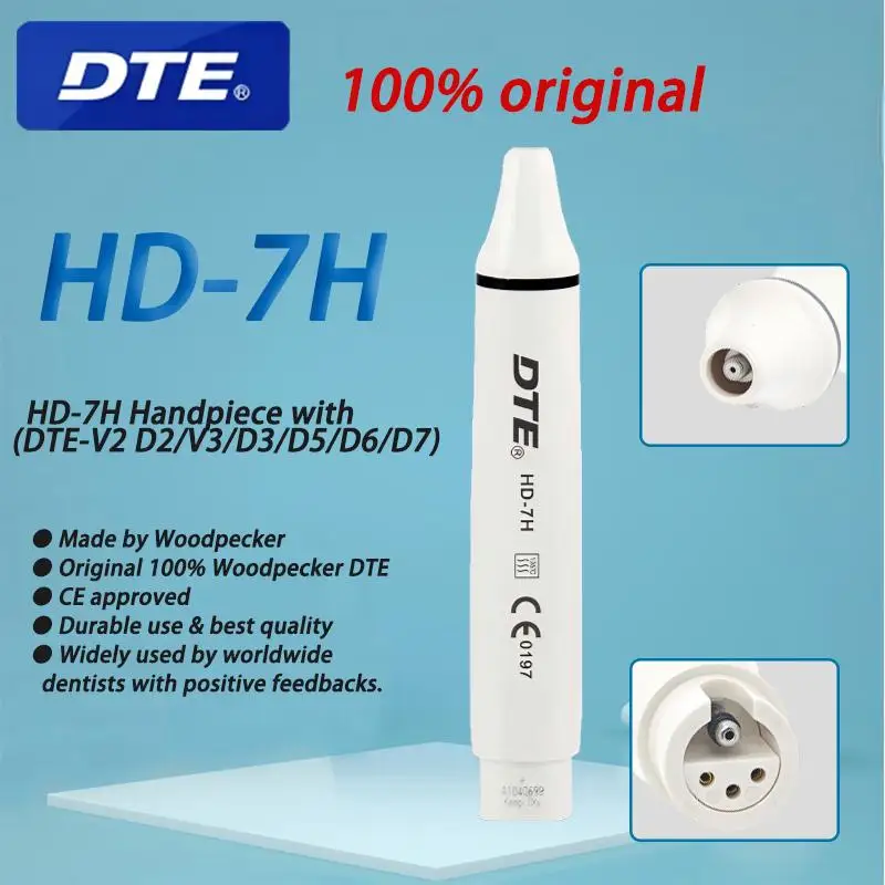 Фото Ультразвуковой стоматологический наконечник Woodpecker DTE HD-7L HD-7H с LED-подсветкой для чистки зубов №3