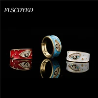 flscdyed adjustable mens eye punk rings dripping oil shiny zircon party gift finger rings for women 2022 trend hip hop jewelry