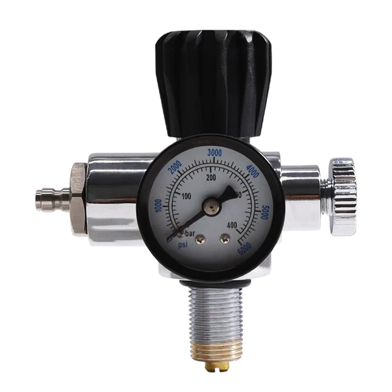 

PCP Scuba Charging Valve Air Filling Station Adapter With 400Bar 6000Psi Gauge With M18X1.5 Threads