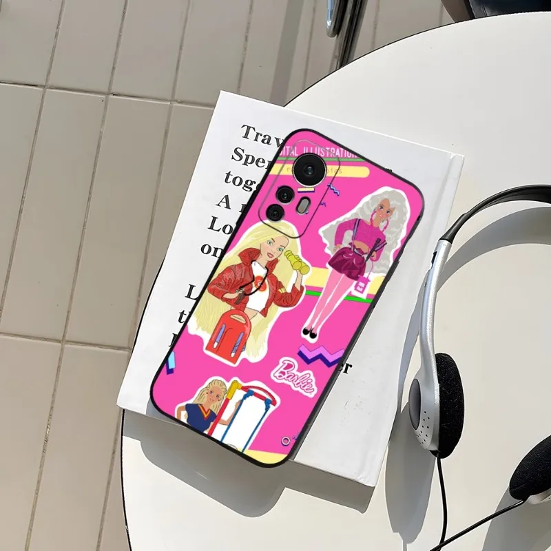 Фото Мультяшный B-Barbies, кукла, принцесса, телефонный чехол для Redmi Note 12S 12 11 11R 10 7 8 9 T 10A A2 Pro Plus, Черный силиконовый чехол №2