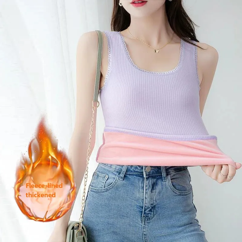 Warmvest женский утолщенный флисовый жилет на флисовой подкладке осенне-зимний