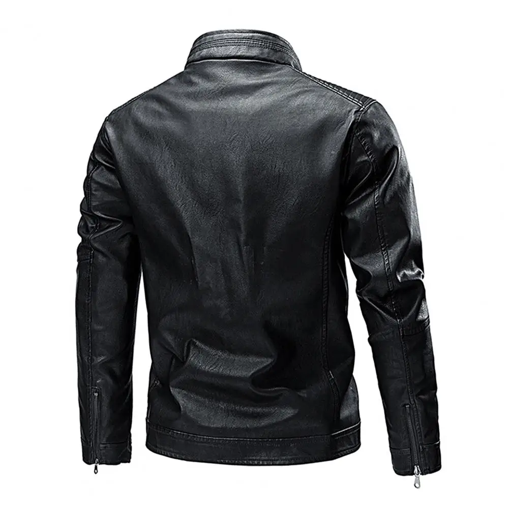 

Ветрозащитная Удобная осенне-зимняя мотоциклетная ветровка из искусственной кожи с флисовой подкладкой для офиса