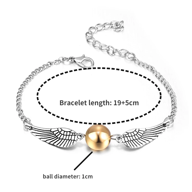 

New Fashion Harry Potter S925 Sterling Silver Infinity Adjustable Bracelet for Women Wings Word Bracelet for Gift Jewelry