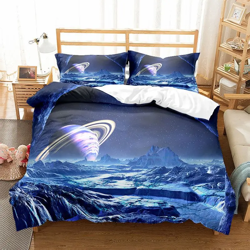 

Space Astronaut Duvet Cover Set for Kids Boys Teen Queen Microfiber 3D Earth Outer Space Planets Full/King/Twin Size Bedding