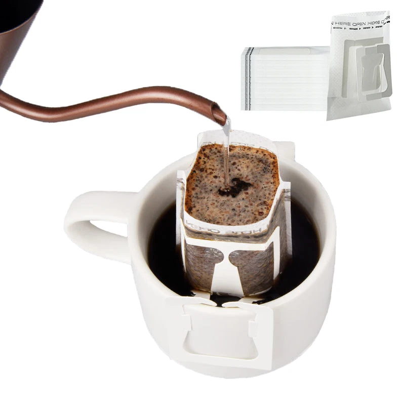 

50pcs Disposable Drip Coffee Cup Filter Bags Office Travel Brew Coffee And Tea Tool Coffees Filters Paper for Dropshipping