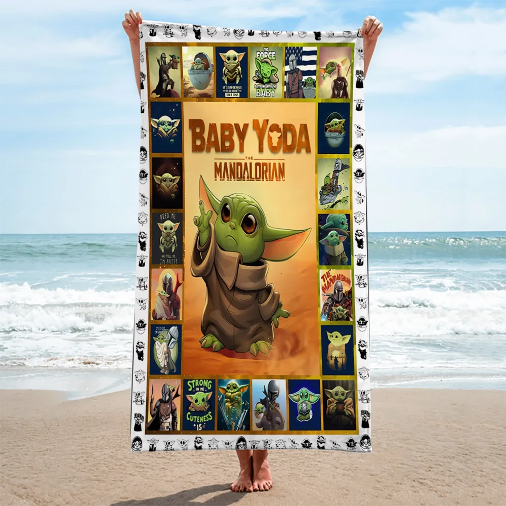 Пляжное полотенце в стиле аниме Baby Yoda мультяшный Мастер Йода летние банные